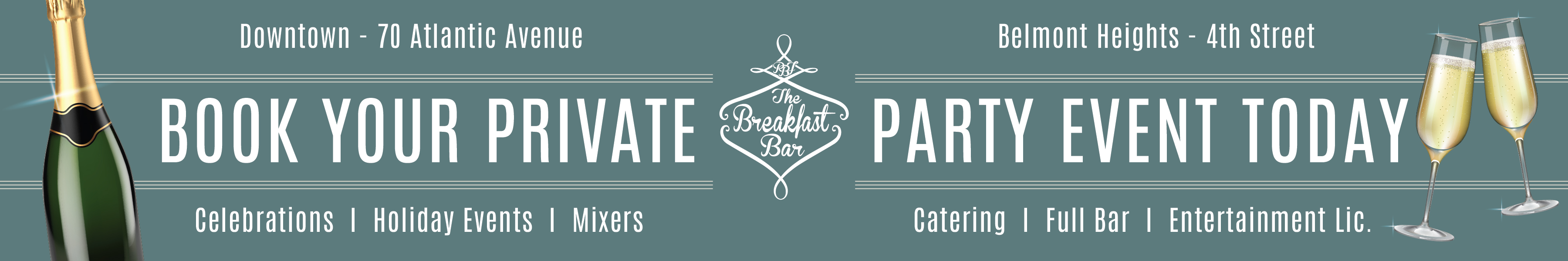 Book Your Privat Party Event Today - Celebrations, Holiday Events, Mixers - Catering, Full Bar, Entertainment License